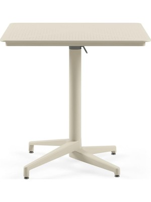 Tr Moon Katlanır Masa 70X70 cm - Bahçe, Balkon, Kafe, Restoran Için, Iç ve Dış Mekan Bej