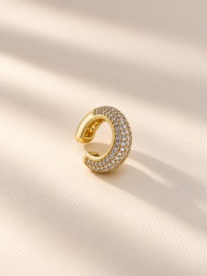 Bijux By Mrv Silme Taşlı Kalın Earcuff (Kıkırdak Küpesi)