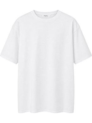 Tubia Kadın Beyaz Kısa Kollu Oversize Basic T-Shirt