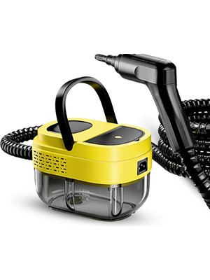 Noce Tank 8 Başlıklı Taşınabilir Buharlı Temizleyici 1.2 Lt Su Hazneli 4 Bar Kimyasalsız Halı Koltuk Cam Fayans Temizleme Makinesi Sarı