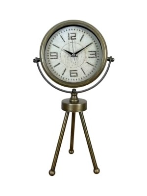 Ceylan Adam Nostalji Tripod Eskitme Üç Ayaklı Metal Masa Saati