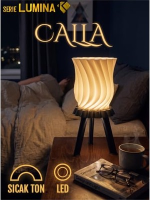 Ceylan Adam Serie Lumina | Calla Modern Spiral Masa Lambası ve Dekoratif Gece Lambası - Sıcak Işık (Usb Başucu Abajur)