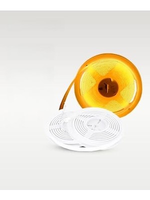 Ceylan Adam Şerit Led, 12V Cob Amber Işık - Metrede 360 LED - 5 Metre
