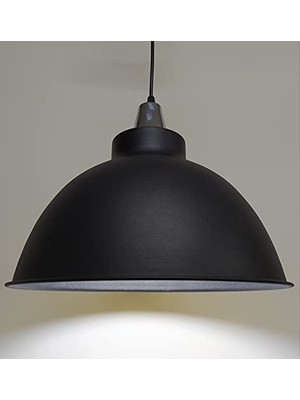 Ceylan Adam Rsylight Retro Metal Sarkıt Avize Rustik Tekli Sarkıt Siyah Içi Beyaz Siyah RT8099000
