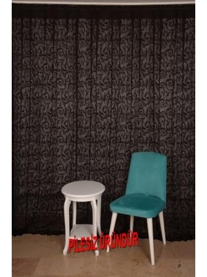 Ceylan Adam Sultan 2 Model Acı Kahve Renk Pilesiz Hazır Düğmeli Tek Kanat Fon Perde 300 * 260 cm