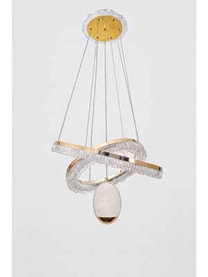 Ceylan Adam Rüya Modern Gold Tasarım Sarkıt LED Avize 3 Renk Işık Kristal Görünüm Oturma Odası Yemek Odası Salon Yatak Odası