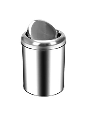 Ceylan Adam Premium Serisi Pratik Döner Kapaklı 5 L Mutfak/banyo Çöp Kovası Paslanmaz Krom, 5l
