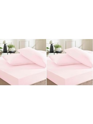 Ceylan Adam Color Dreams Ranforce King Size Fitted Çarşaf Seti Pudra (2 Paketi)