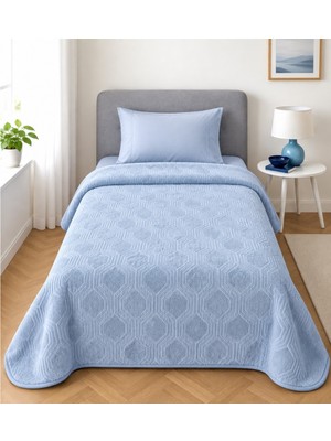 Özdilek Trendy Embos Tek Kişilik Battaniye (155X220)-ART Deco Buz Mavi