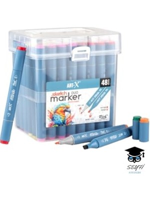 Ceylan Adam Sketch Marker Çift Taraflı Çizim Kalem Seti Art-X Yüksek Kalite Kalıcı Mürekkep Iade Garantili, Syfartxset-48