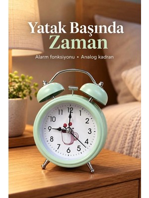 Royaleks If Desenli Kadranlı Analog Masa Saati Alarm Özellikli