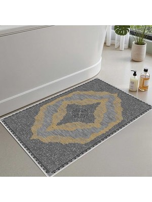 Ceylan Adam 2'li Set Banyo Paspası, Yumuşak Banyo Halısı, Kaymaz Dot Tabanlı, Su Emici, Makinede Yıkanabilir - 40X60-50 x 80 cm