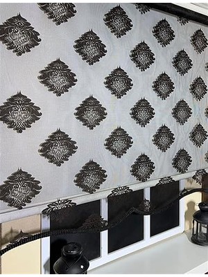 Ceylan Adam Çift Mekanizmalı Siyah Tül Perde ve Ekru Stor Perde STB45239-V107 Siyah 190 x 200