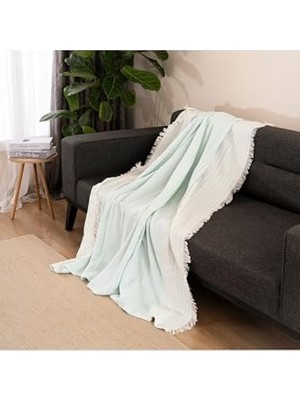 Ceylan Adam Naturel Koltuk Örtüsü/şalı Mint Mint 170 x 210