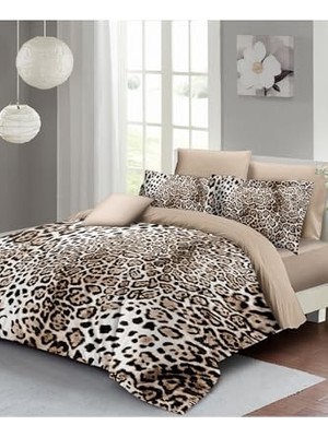 Ceylan Adam King Size Pamuk Saten Leopar Desenli Nevresim Takımı 220X240 Cm, MONOHOME67878