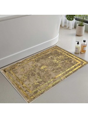 Ceylan Adam 2'li Set Banyo Paspası, Yumuşak Banyo Halısı, Kaymaz Dot Tabanlı, Su Emici, Makinede Yıkanabilir - 40X60-50 x 80 cm