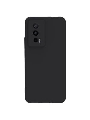 Ceylan Adam Xiaomi Poco F5 Pro ile Uyumlu Kılıf Ince Sıvı Silikon Tam Koruma Yumuşak Jel Silikon Kapak - Siyah