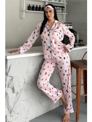 Coccolarsi Soffice Inverno Yılbaşı Temalı Saten Uzun Pijama Takımı SNV8702