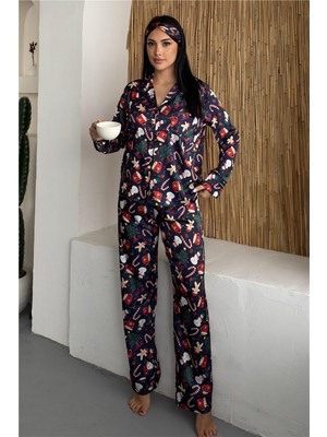 Coccolarsi Soffice Inverno Yılbaşı Temalı Saten Uzun Pijama Takımı SNV8706
