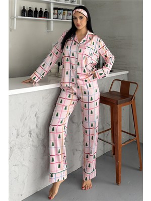 Coccolarsi Soffice Inverno Yılbaşı Temalı Saten Uzun Pijama Takımı SNV8714