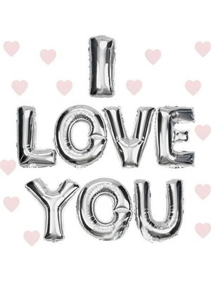 Çerçici If I Love You Folyo Balon Gümüş Renk 35 cm