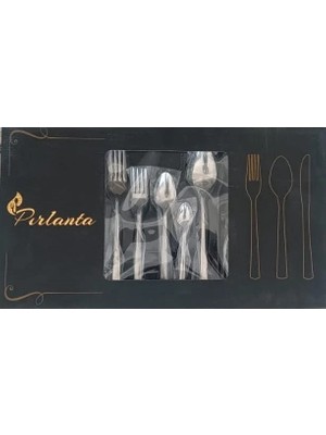 Çerçici If Pırlanta 30 Parça 6 Kişilik Çatal Kaşık Takımı 30 Parça Kutulu Hediyelik Çeyizlik Takım