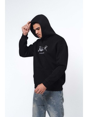 Hai Collection Haı Collectıon Oversize Siyah Sweatshirt Unisex %100 Pamuk