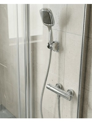 Astraltech If Siyah Duş Başlığı Seti Spiral Hortumlu El Duşu ve Duvar Askısı Banyo Seti
