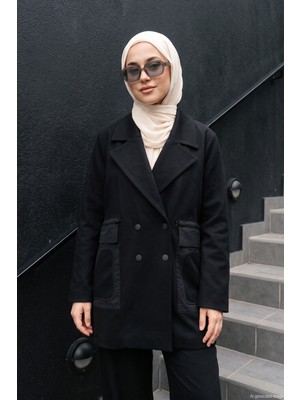 Ceremony Torba Cepli Kruvaze Luna Kısa Ceket 815 Siyah