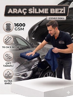 Str Store 1600 Gsm Çift Taraflı Araç Kurulama Havlusu 70X50 cm - Ultra Emici Mikrofiber Oto Bezi Lacivert