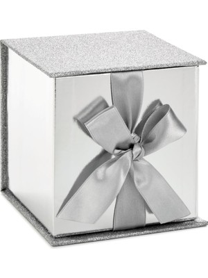 Str Store Noel, Yeni Yıl, Tatiller, Doğum Günleri, Düğünler ve Daha Fazlası Için Kağıt Dolgulu (Gümüş Parıltılı) Imza 4" Küçük Hediye Kutusu
