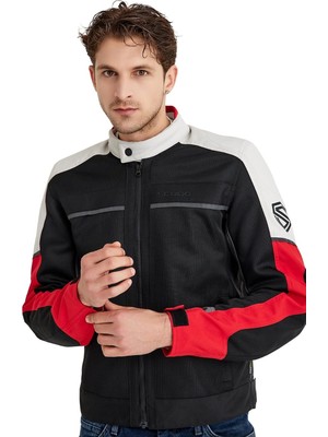 Str Store Santiago Kırmızı Yazlık Fileli Erkek Motosiklet Ceketi