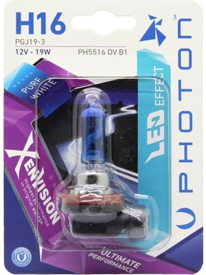 Str Store Ampul H16 12V 19W Xen Vision (Tekli Blister) (Beyaz Işık) 6000K Pht PH5516 Dv B1