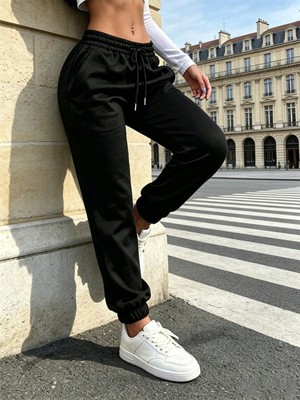 Hai Collection Haı Collectıon Siyah Oversize Pamuk Pantolon Unisex HC-PN-024