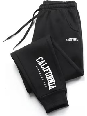 Hai Collection Haı Collectıon Siyah Oversize Pamuk Pantolon California Baskılı Unisex