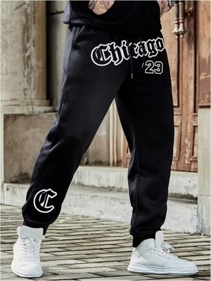 Hai Collection Haı Collectıon Siyah Oversize Pantolon Chicago 23 Baskılı Unisex