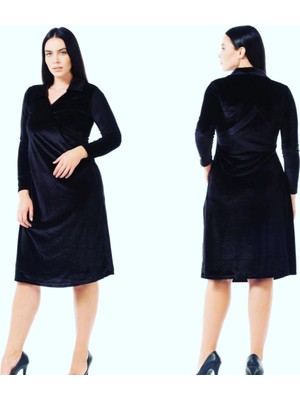 Boutique Bade Siyah Kadife Elbise