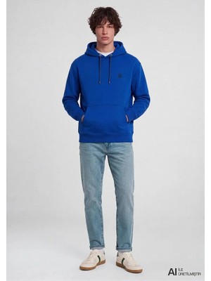 Mavi Kapüşonlu Sweatshırt Saks