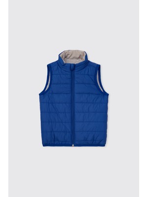 Panço Unisex Bebek/çocuk Kapitone Şişme Saks Yelek