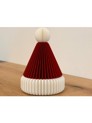 Popüler Sepet 3D Baskı Noel Baba Şapkası Formlu Yılbaşı Kasesi ve Dekoratif Süs Seti