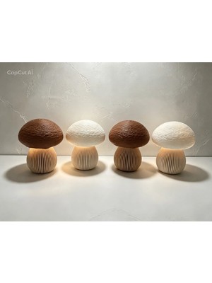 3D Tasarım Dekoratif Set 4 Parça – Küçükboy - Sonbahar Dekoru ve Çocuklar Için Tasarım Mantarlar