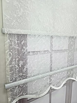 Kadıoğlu Ticaret Bulut Desenli Çift Mekanizmalı Tül Stor Perde MT3048 140X260