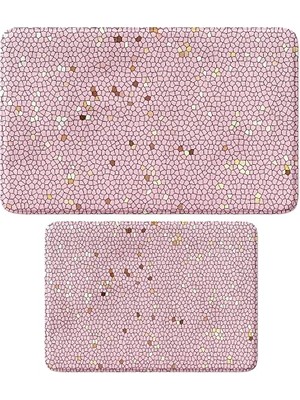 Kadıoğlu Ticaret Banyo Paspası, Sevimli Tasarımlı Mikrofiber 2'li Takım, Kaymaz Taban, Makinede Yıkanabilir (40X60_50X80)