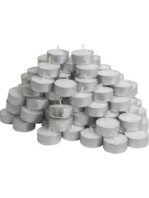 Kadıoğlu Ticaret 3 x Glimma Kokusuz Tealight Mumlar, Beyaz, 100 Adet