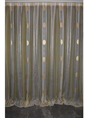 Kadıoğlu Ticaret Fon Perde, Organze 1850 Krem Renk 5_3 Hazır Dikilmiş Pileli 300 * 260 cm
