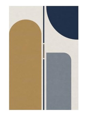 Kadıoğlu Ticaret Halı, Eksen Kemerli Modern, Kaymaz Taban, Makinede Yıkanabilir, Dijital Baskı Salon, Mutfak ve Yatak Odası Halısı, Lacivert, 120X180 cm