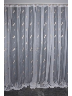 Kadıoğlu Ticaret Fon Perde, Organze 2950 Krem Renk 5_3 Hazır Dikilmiş Pileli 300 * 260 cm