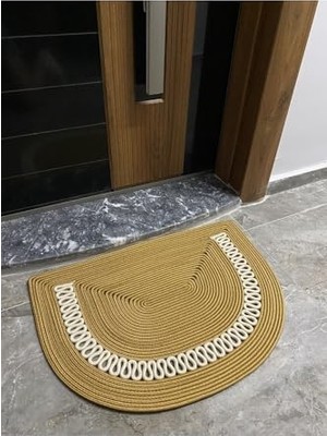 Kadıoğlu Ticaret London Jüt, Desenli Kapı Önü, Paspas, Banyo Paspası, Balkon Paspası/hediyelik, Ev Eşyası. Jütbeyaz 50 x 80