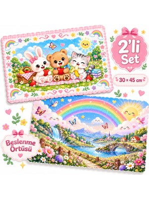 Yelay Home Leke Tutmayan Yıkanabilir Kız Çocuk Beslenme Örtüsü 30X45 cm 2 Adet