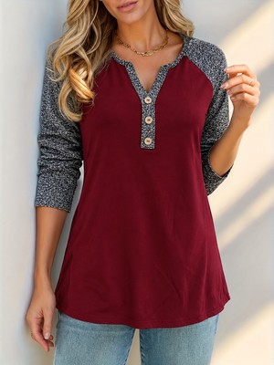 Lissa Butik Moda Kadın Uzun Kollu V Yakalı Düğmeli Viskon Bluz Wear
